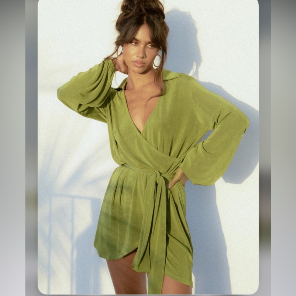Princess Polly PARTY TIME MINI DRESS GREEN LOW IMPACT